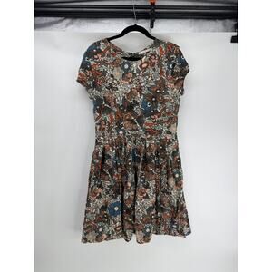 Peruvian Connection printed short sleeves skater dress